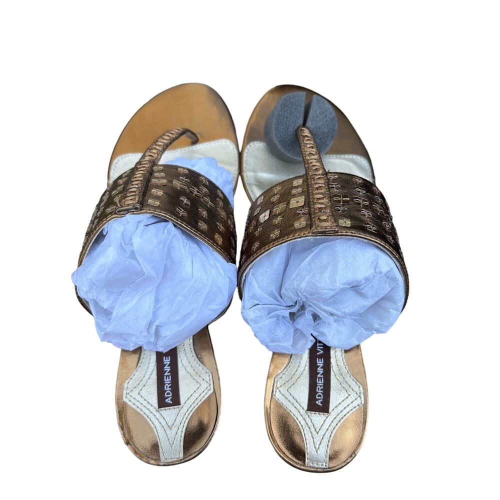 Adrienne Vittadini women’s bronze Hans embellished sandals NEW (size 8.5)